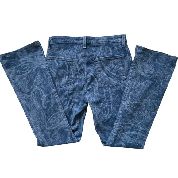 L’Agence Stassi High Rise Jeans 29 Sleek Baby Boot Blue Paisley - Picture 9 of 14